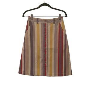Anthropologie Women's Multi Color Striped Skirt Size 00